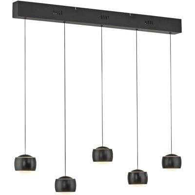 Suspension JUST LIGHT Ballini - 5 Lampes, Noire, Hauteur Réglable - Publicité Suspension JUST LIGHT Ballini - 5 Lampes, Noire, Hauteur Réglable - Publicité