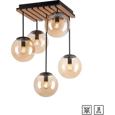 LEONIQUE Deckenleuchte Erinette Akustikpaneel Braun - Deckenlampe LEONIQUE Deckenleuchte Erinette Akustikpaneel Braun - Deckenlampe