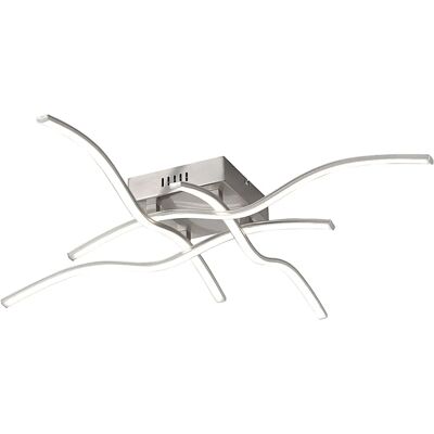 Leuchten Direkt WAVE 4-flammige LED-Deckenleuchte - Schlafzimmer, Silber Leuchten Direkt WAVE 4-flammige LED-Deckenleuchte - Schlafzimmer, Silber