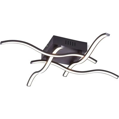 Leuchten Direkt Plafonnier LED WAVE, 4 Ampoules, Noir - Lampe de plafond - Publicité Leuchten Direkt Plafonnier LED WAVE, 4 Ampoules, Noir - Lampe de plafond - Publicité