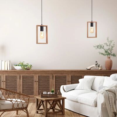 Leuchten Direkt Franky Pendelleuchte - Schwarz, Holz, E27 - Pendellampe Leuchten Direkt Franky Pendelleuchte - Schwarz, Holz, E27 - Pendellampe
