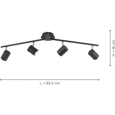 Lámpara de Techo LED 4 Focos - Anthracite - Luz de Techo Lámpara de Techo LED 4 Focos - Anthracite - Luz de Techo
