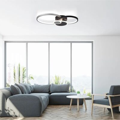 Leuchten Direkt Papilon LED Deckenleuchte - Modern Schwarz 4 Ringe Leuchten Direkt Papilon LED Deckenleuchte - Modern Schwarz 4 Ringe