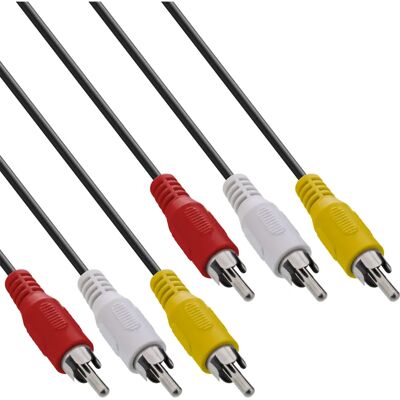 Inline 89996 Kompozitní video kabel - 2M, 3 RCA, černý Inline 89996 Kompozitní video kabel - 2M, 3 RCA, černý