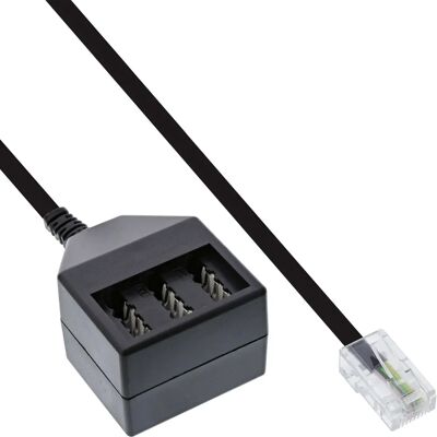 InLine Telefoonkabel - 0,2m - Zwart - RJ45 naar TAE-adapter - Voor analoge telefoons InLine Telefoonkabel - 0,2m - Zwart - RJ45 naar TAE-adapter - Voor analoge telefoons