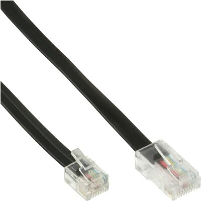 Cabo telefônico modular InLine 18863 - Preto - 3m Cabo telefônico modular InLine 18863 - Preto - 3m