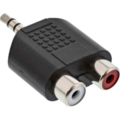 InLine 99302 audio adapter - 3,5mm stereo jack naar 2x RCA female - Zwart InLine 99302 audio adapter - 3,5mm stereo jack naar 2x RCA female - Zwart