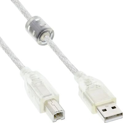 InLine 34505 USB Kabel - 0,5 m USB A na USB B - Průhledný InLine 34505 USB Kabel - 0,5 m USB A na USB B - Průhledný