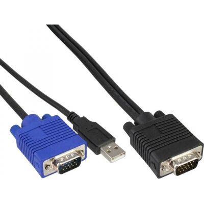 Câble KVM InLine - 1,8 m, VGA, USB, Noir et Bleu - Publicité Câble KVM InLine - 1,8 m, VGA, USB, Noir et Bleu - Publicité