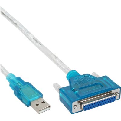 InLine 33397I Kabel USB do Paraleli - Niebieski 1,8m InLine 33397I Kabel USB do Paraleli - Niebieski 1,8m