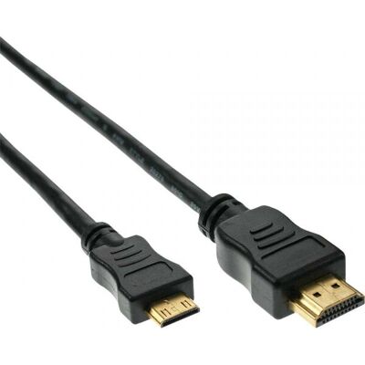 Câble HDMI 1,5m InLine avec contacts dorés - HDMI Type A à Mini C - Noir - Publicité Câble HDMI 1,5m InLine avec contacts dorés - HDMI Type A à Mini C - Noir - Publicité