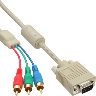 Inline 17202 Video Kabeladapter VGA - 2m - RGB/3x Cinch - Beige Inline 17202 Video Kabeladapter VGA - 2m - RGB/3x Cinch - Beige