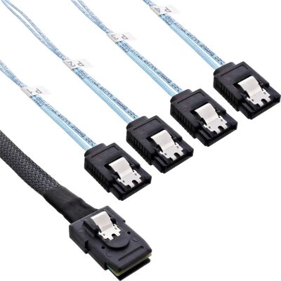 InLine SAS Kabel - Mini SAS SFF8087 zu 4x SATA - 0,75m InLine SAS Kabel - Mini SAS SFF8087 zu 4x SATA - 0,75m