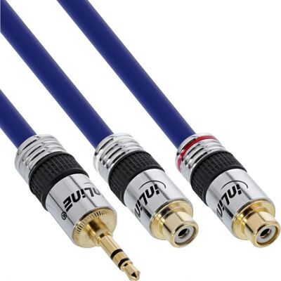 InLine 89941P Audiokabel - Blau - 25cm - RCA & 3,5mm AUX - Premium InLine 89941P Audiokabel - Blau - 25cm - RCA & 3,5mm AUX - Premium