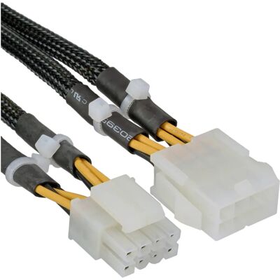 InLine Stromkabelverlängerung - 2x4 auf 8 Pol - 30cm InLine Stromkabelverlängerung - 2x4 auf 8 Pol - 30cm