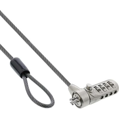 InLine Silber Kabelschloss - Zahlencode - 2m - Sicherheitsschloss InLine Silber Kabelschloss - Zahlencode - 2m - Sicherheitsschloss