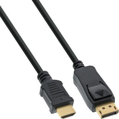 InLine 17182 DisplayPort zu HDMI Konverter Kabel 2m - Schwarz InLine 17182 DisplayPort zu HDMI Konverter Kabel 2m - Schwarz