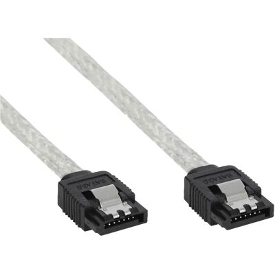 Inline SATA 6Gb/s Kabel - 0,5m - Transparent Inline SATA 6Gb/s Kabel - 0,5m - Transparent