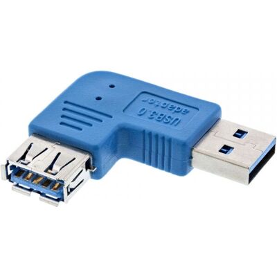 InLine USB Adapter - 90° USB 3.0 A Mannelijk naar Vrouwelijk - Blauw InLine USB Adapter - 90° USB 3.0 A Mannelijk naar Vrouwelijk - Blauw