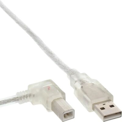 InLine 34517L USB Kabel - USB 2.0, van A naar B, 0,5m, Transparant InLine 34517L USB Kabel - USB 2.0, van A naar B, 0,5m, Transparant