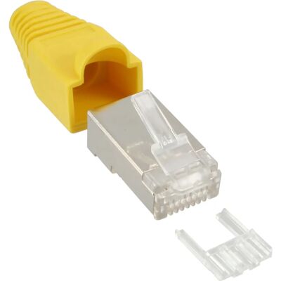 Connecteur filaire InLine 74510Y Jaune - RJ45 Protégé, Aide de sertissage et torsion - Publicité Connecteur filaire InLine 74510Y Jaune - RJ45 Protégé, Aide de sertissage et torsion - Publicité