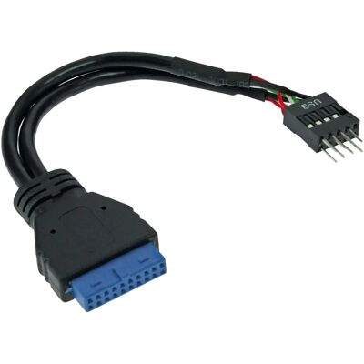 InLine USB-omvormerkabel - Zwart - USB 3.0 naar 2.0, 15cm InLine USB-omvormerkabel - Zwart - USB 3.0 naar 2.0, 15cm
