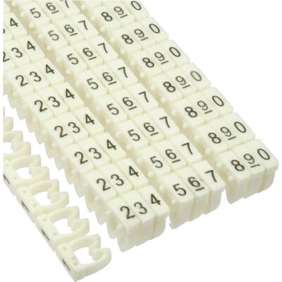 InLine Kabelmarker 6mm Nr. 0-9 - Weiß - 100 Stück InLine Kabelmarker 6mm Nr. 0-9 - Weiß - 100 Stück