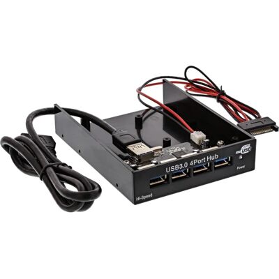 Inline USB 3.0 Hub 4-fach für 3,5" Schacht - Schwarz Inline USB 3.0 Hub 4-fach für 3,5" Schacht - Schwarz