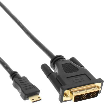 InLine 17474P HDMI Typ C Mini till DVI Svart 0,5m InLine 17474P HDMI Typ C Mini till DVI Svart 0,5m
