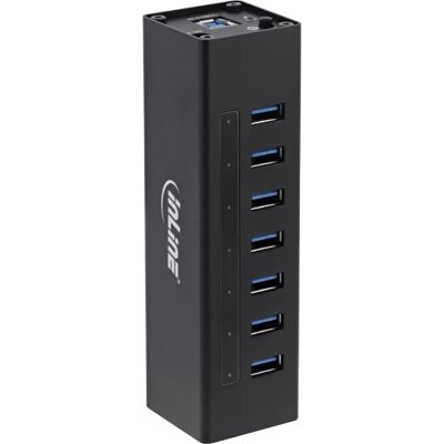 Inline USB-Hub - 10 Ports - Aluminium - Schwarz Inline USB-Hub - 10 Ports - Aluminium - Schwarz