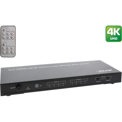 InLine 65011K Video Switch - 4K2K HDMI Matrix, 4-in 2-out InLine 65011K Video Switch - 4K2K HDMI Matrix, 4-in 2-out