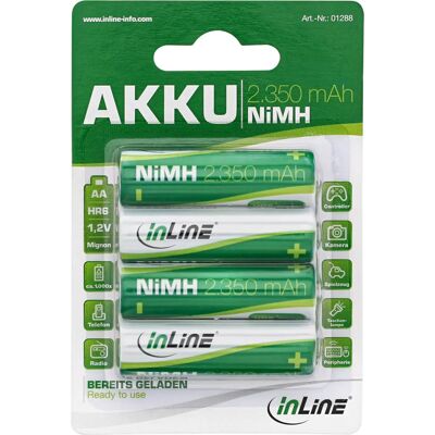 InLine 01288 wiederaufladbare NiMH AA Batterien - 2350mAh InLine 01288 wiederaufladbare NiMH AA Batterien - 2350mAh