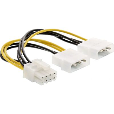 InLine Stromadapterkabel - 2x 5,25" auf 8-Pin PCIe - 0,15m InLine Stromadapterkabel - 2x 5,25" auf 8-Pin PCIe - 0,15m