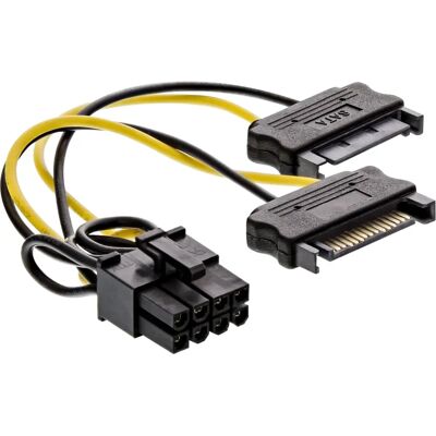 InLine Strömkabel - 15cm, SATA 15-Pin, PCIe 8-Pin InLine Strömkabel - 15cm, SATA 15-Pin, PCIe 8-Pin