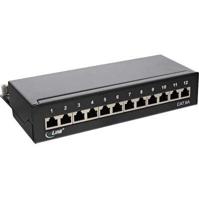InLine 76809A Patch Panel - 12 portů, Cat.6A, Černá InLine 76809A Patch Panel - 12 portů, Cat.6A, Černá