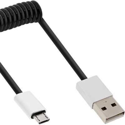 InLine 31730R Spiral USB Micro-USB 2.0 Kabel - USB-A till Micro-B - 3m - Svart InLine 31730R Spiral USB Micro-USB 2.0 Kabel - USB-A till Micro-B - 3m - Svart