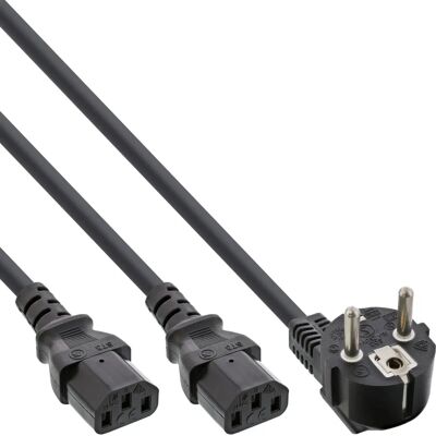 InLine 16657E Cable de alimentación - 3m Negro - CEE7/7, 2 x C13 InLine 16657E Cable de alimentación - 3m Negro - CEE7/7, 2 x C13
