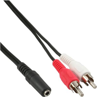 Cabo de áudio InLine 89940A - 1m - RCA, 3,5mm - Preto Cabo de áudio InLine 89940A - 1m - RCA, 3,5mm - Preto