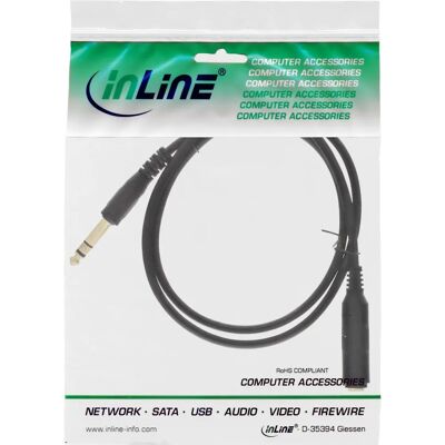 InLine 99973 Audio Kabel - 6,35mm - Schwarz InLine 99973 Audio Kabel - 6,35mm - Schwarz