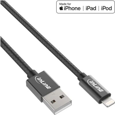 Câble Lightning InLine 31411B - 1m - Noir - Lightning & USB A Câble Lightning InLine 31411B - 1m - Noir - Lightning & USB A