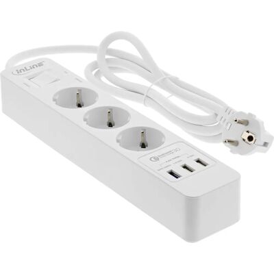 InLine Protezione da Sovratensione - 3 Prese, USB QuickCharge, 230V InLine Protezione da Sovratensione - 3 Prese, USB QuickCharge, 230V