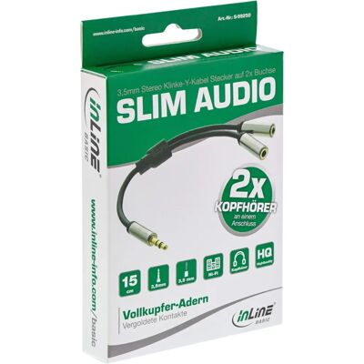 InLine S-99250 Audiokabel - 0,15 m, 3,5 mm Stereo-Klinke - Schwarz, Silber InLine S-99250 Audiokabel - 0,15 m, 3,5 mm Stereo-Klinke - Schwarz, Silber