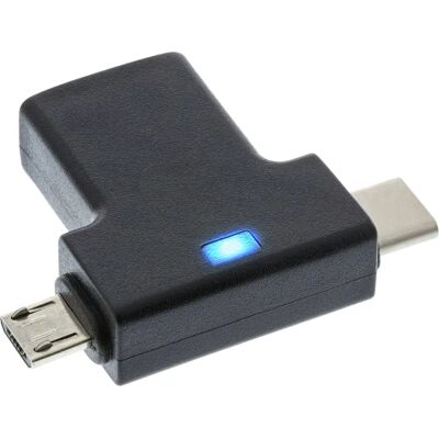 Inline USB adaptér - USB Typ C / Micro-USB na USB A - Černý Inline USB adaptér - USB Typ C / Micro-USB na USB A - Černý