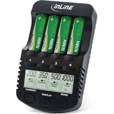 InLine 1287 Batteriladdare - Hem, NiCd, NiMH, AA, AAAA InLine 1287 Batteriladdare - Hem, NiCd, NiMH, AA, AAAA