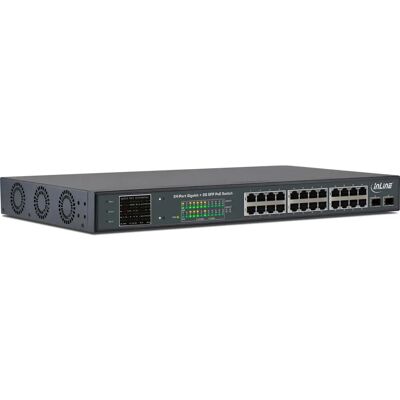 Switch di rete InLine 32324P - 24 Porte Gigabit PoE+ Montaggio rack Switch di rete InLine 32324P - 24 Porte Gigabit PoE+ Montaggio rack