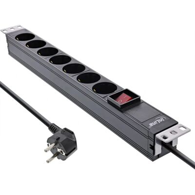 Inline 16411S Overspanningsbeveiliging - 7 Stopcontacten - 2m Zwart Inline 16411S Overspanningsbeveiliging - 7 Stopcontacten - 2m Zwart