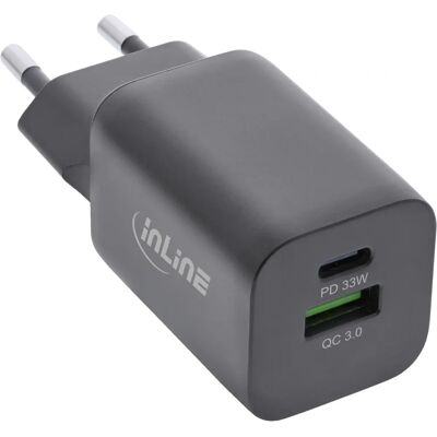 Chargeur InLine 31508C pour appareils mobiles - Charge rapide 33W, USB-C & USB-A - Publicité Chargeur InLine 31508C pour appareils mobiles - Charge rapide 33W, USB-C & USB-A - Publicité