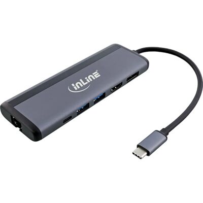 InLine 33278B USB-C Multihub - 8-in-1 - Grau InLine 33278B USB-C Multihub - 8-in-1 - Grau
