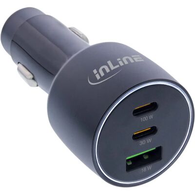 Adaptateur de voiture InLine USB Power Delivery - 2x USB-C + QC USB-A - Noir Adaptateur de voiture InLine USB Power Delivery - 2x USB-C + QC USB-A - Noir