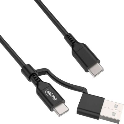 InLine USB-C Kabel 2m - Schnellladung & Daten - Schwarz InLine USB-C Kabel 2m - Schnellladung & Daten - Schwarz